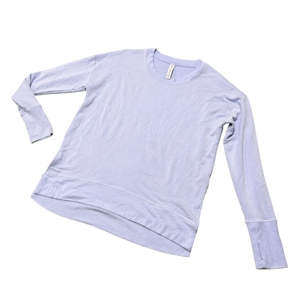 Athleta Womens Coaster Luxe Sweatshirt M Lavender Purple Modal Thumbhole Top
